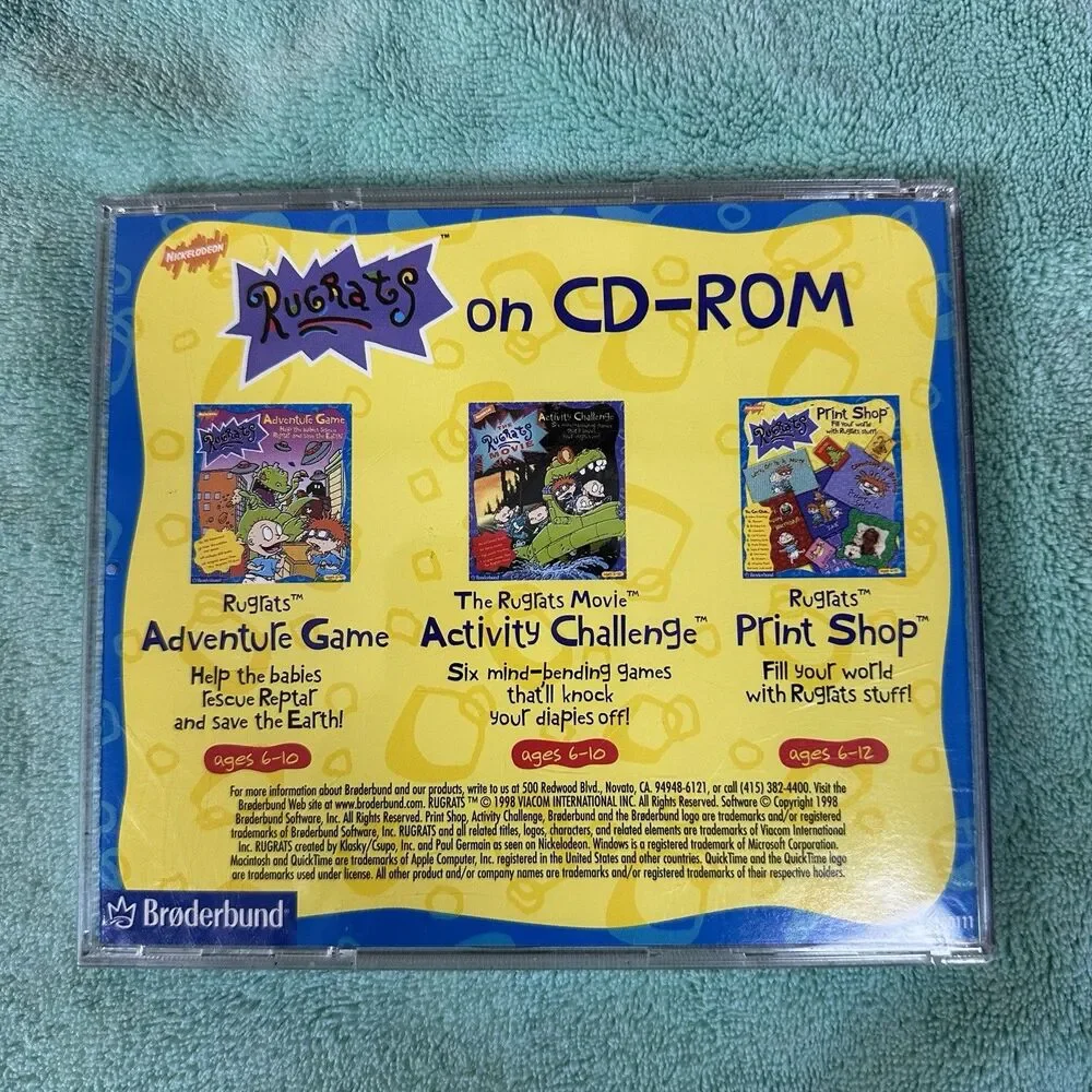 Nickelodeon‎ Rugrats Adventure And In Paris Game CD-ROM For Windows 95/98